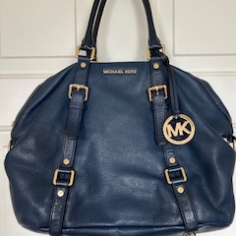 Vintage Michael Kors Navy Leather Handbag
